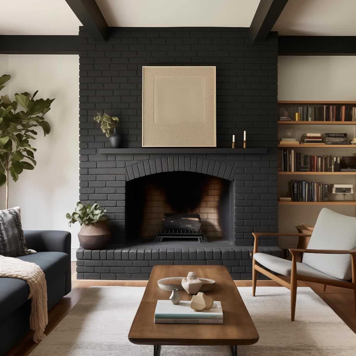 20 Black Brick Fireplace Designs Striking Ideas To Inspire You Black Brick Fireplace 7