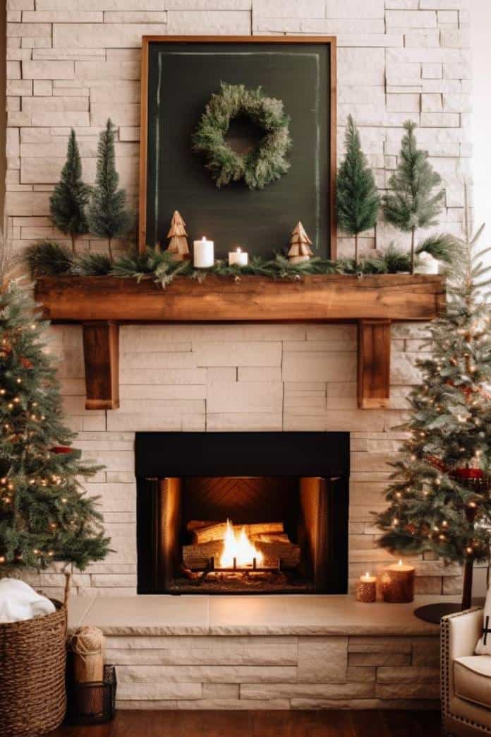 40+ Farmhouse Christmas Mantel Decor Ideas for a Merry Home
