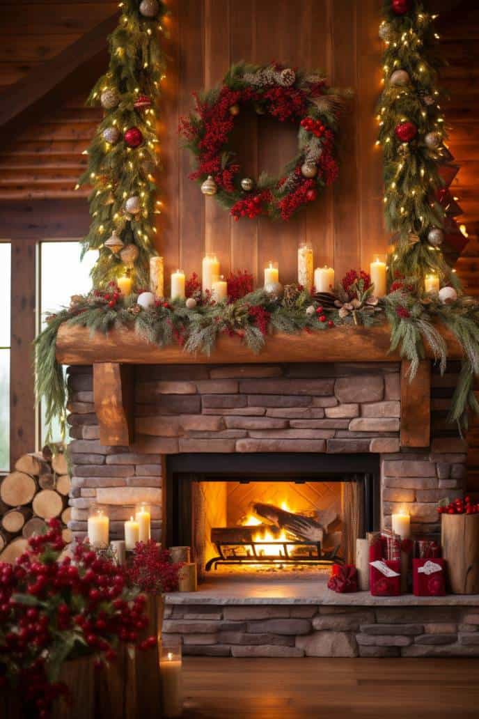 40+ Farmhouse Christmas Mantel Decor Ideas for a Merry Home