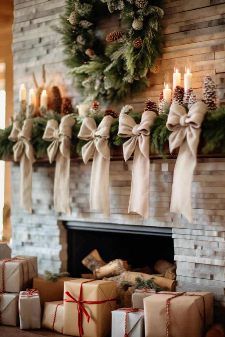 40+ Farmhouse Christmas Mantel Decor Ideas for a Merry Home