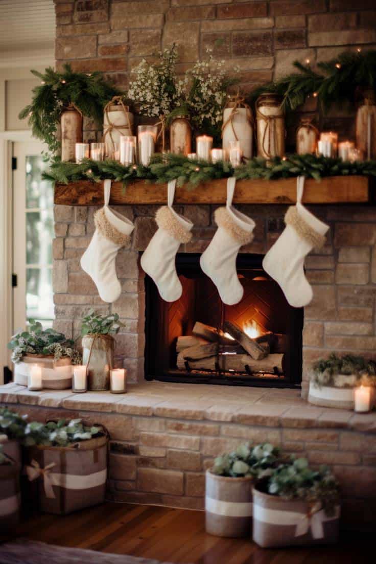 40+ Farmhouse Christmas Mantel Decor Ideas for a Merry Home