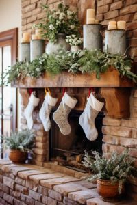 40+ Farmhouse Christmas Mantel Decor Ideas for a Merry Home