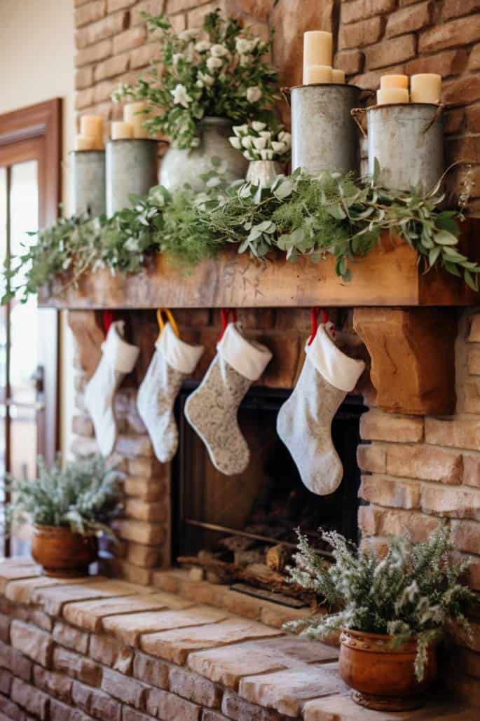40+ Farmhouse Christmas Mantel Decor Ideas for a Merry Home