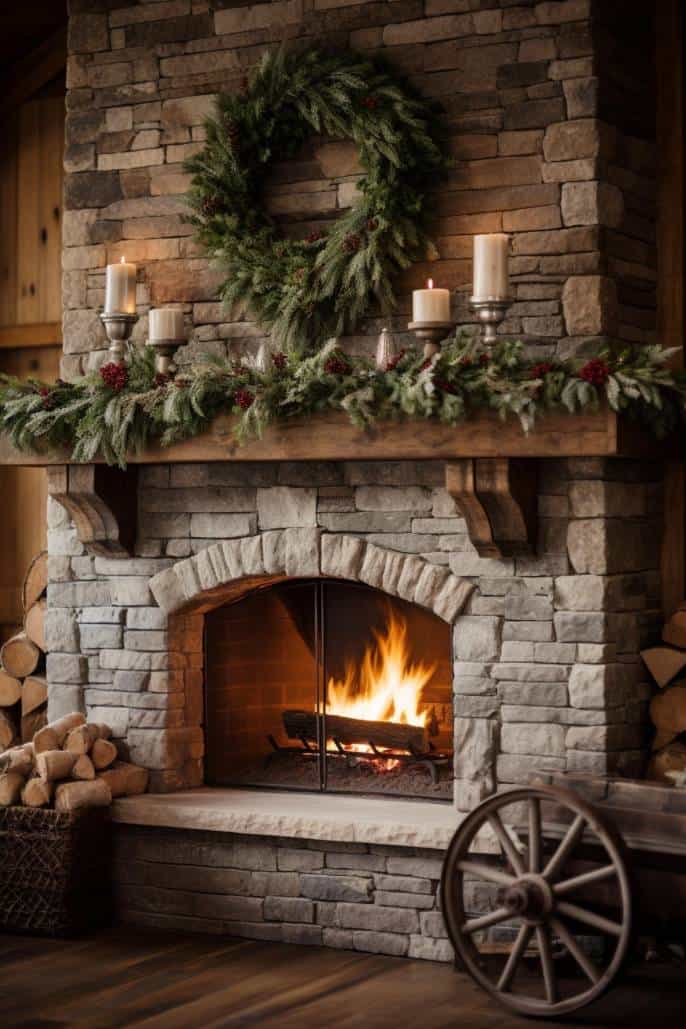 40+ Farmhouse Christmas Mantel Decor Ideas for a Merry Home