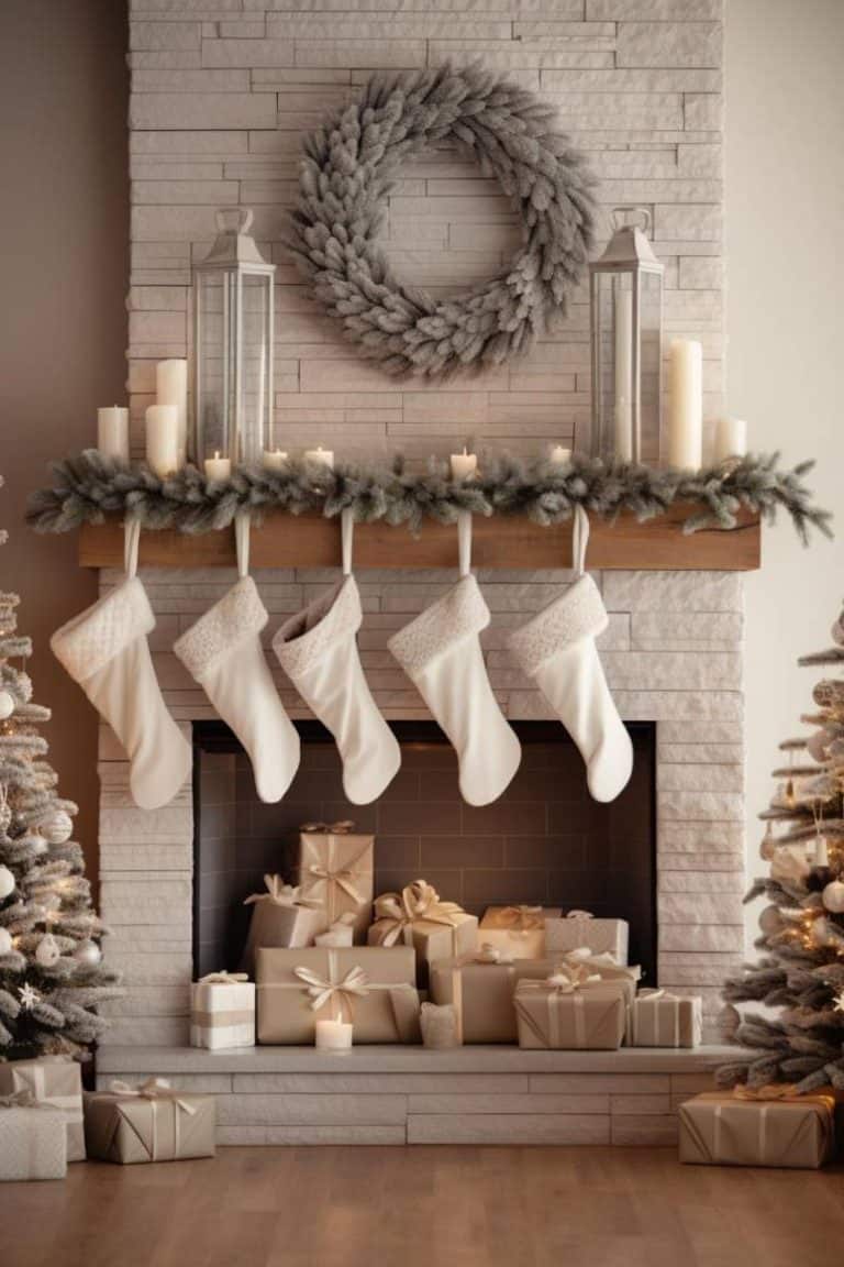 40+ Farmhouse Christmas Mantel Decor Ideas for a Merry Home