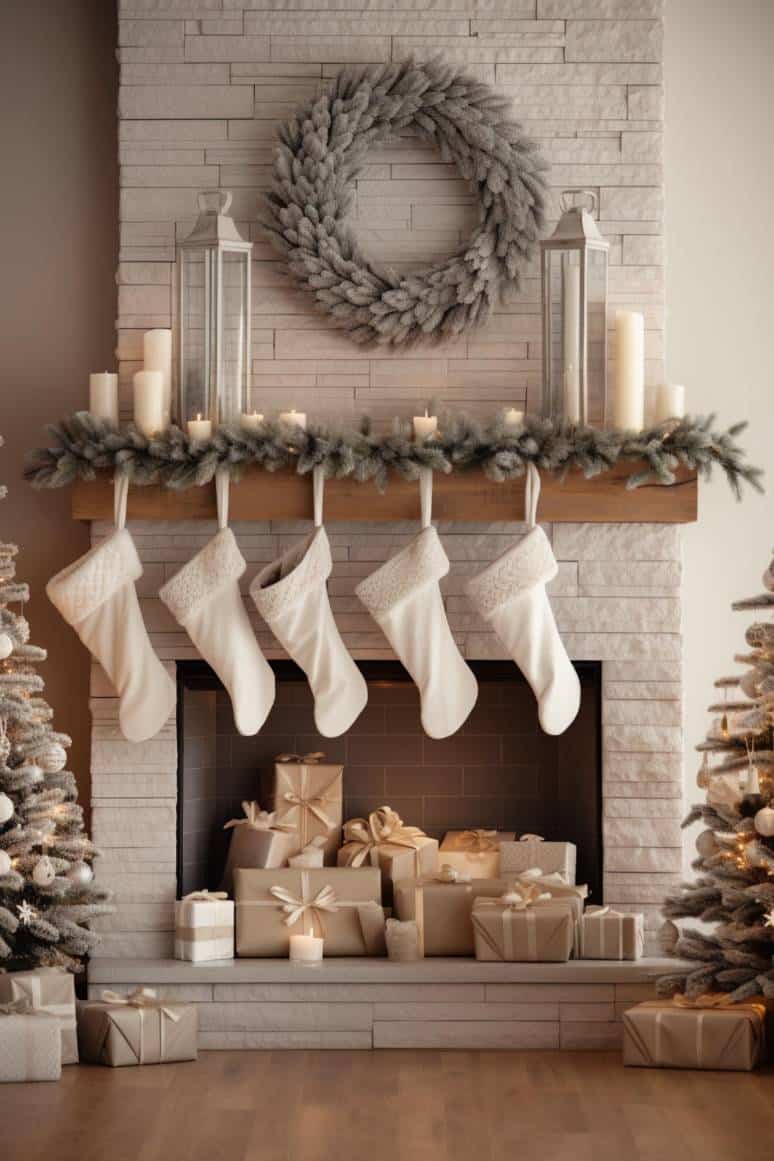 40+ Farmhouse Christmas Mantel Decor Ideas for a Merry Home