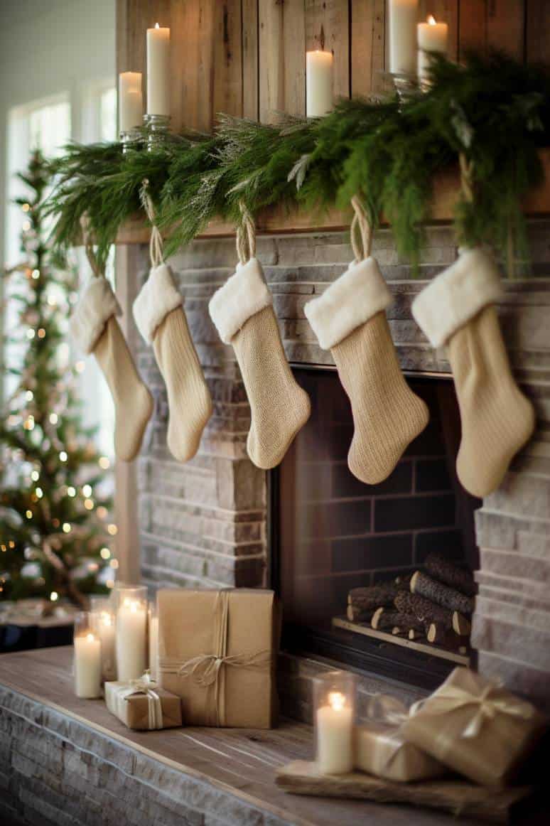 40+ Farmhouse Christmas Mantel Decor Ideas for a Merry Home