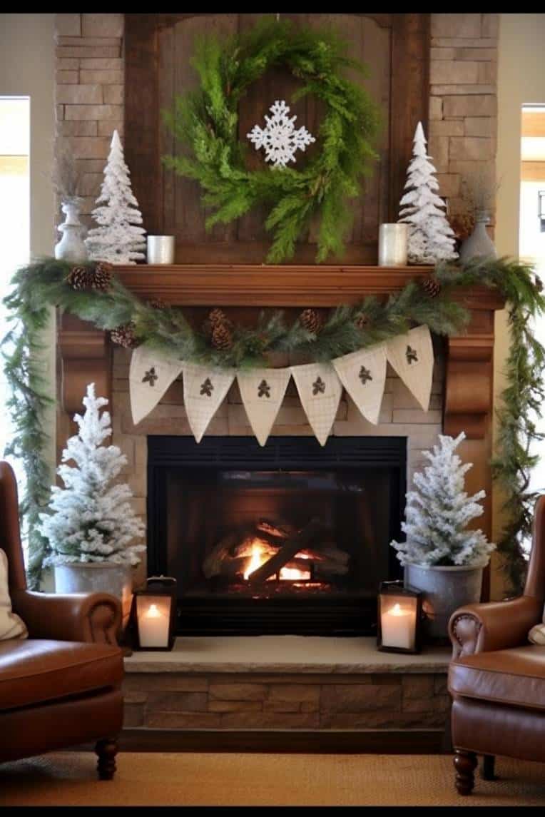40+ Farmhouse Christmas Mantel Decor Ideas for a Merry Home