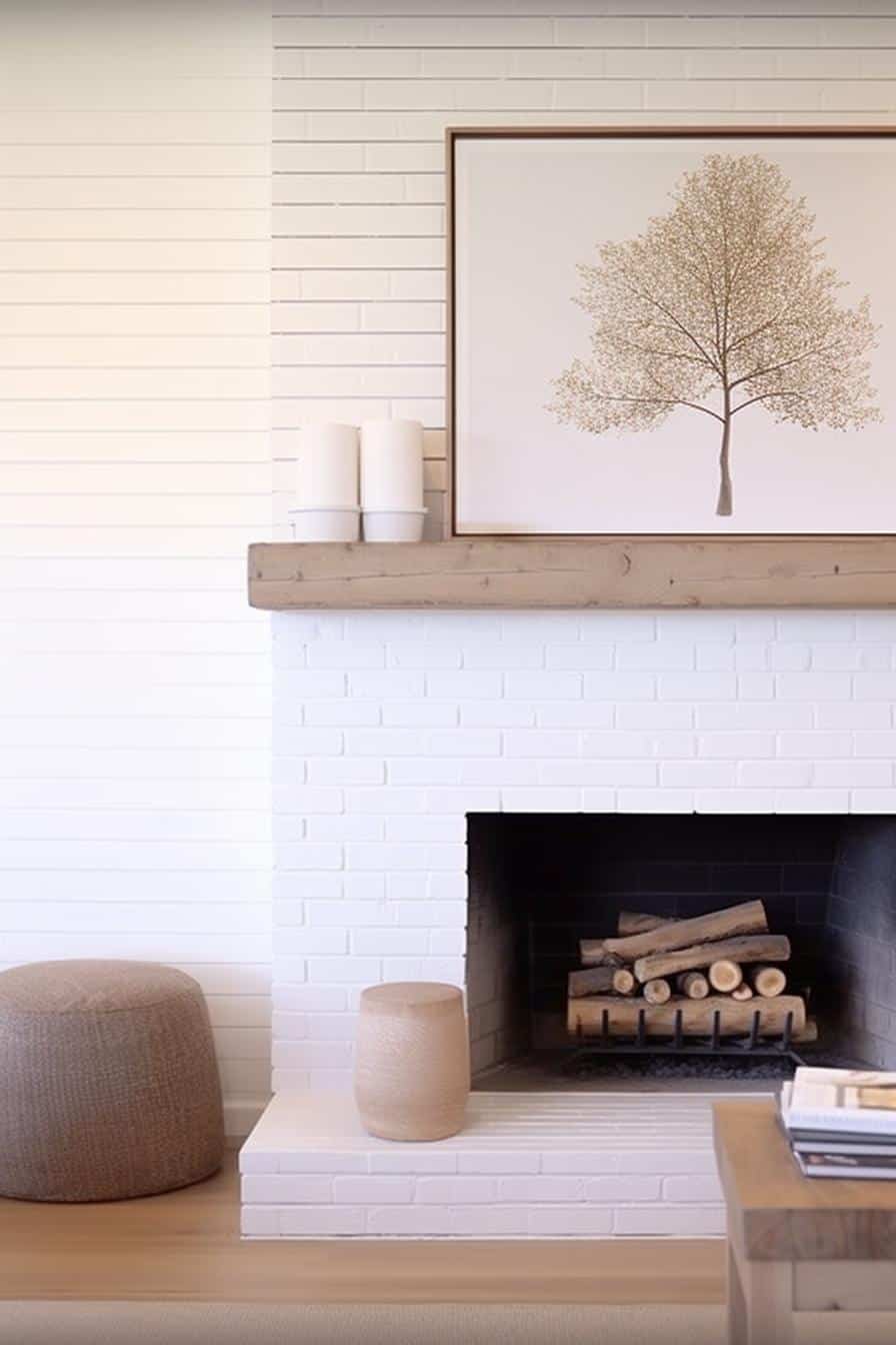 40 Beautiful White Brick Fireplace Ideas for a Bright Living Room