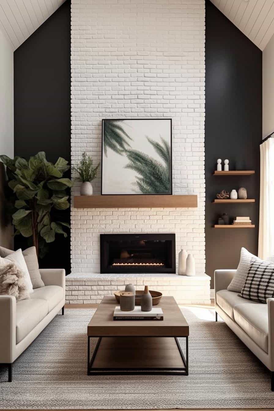 40 Beautiful White Brick Fireplace Ideas for a Bright Living Room