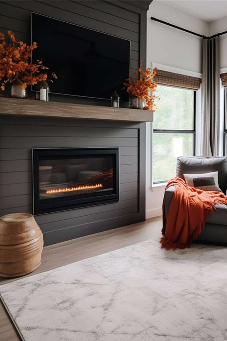 Modern Shiplap Fireplace Living Room: Stylish Pics Showcasing ...