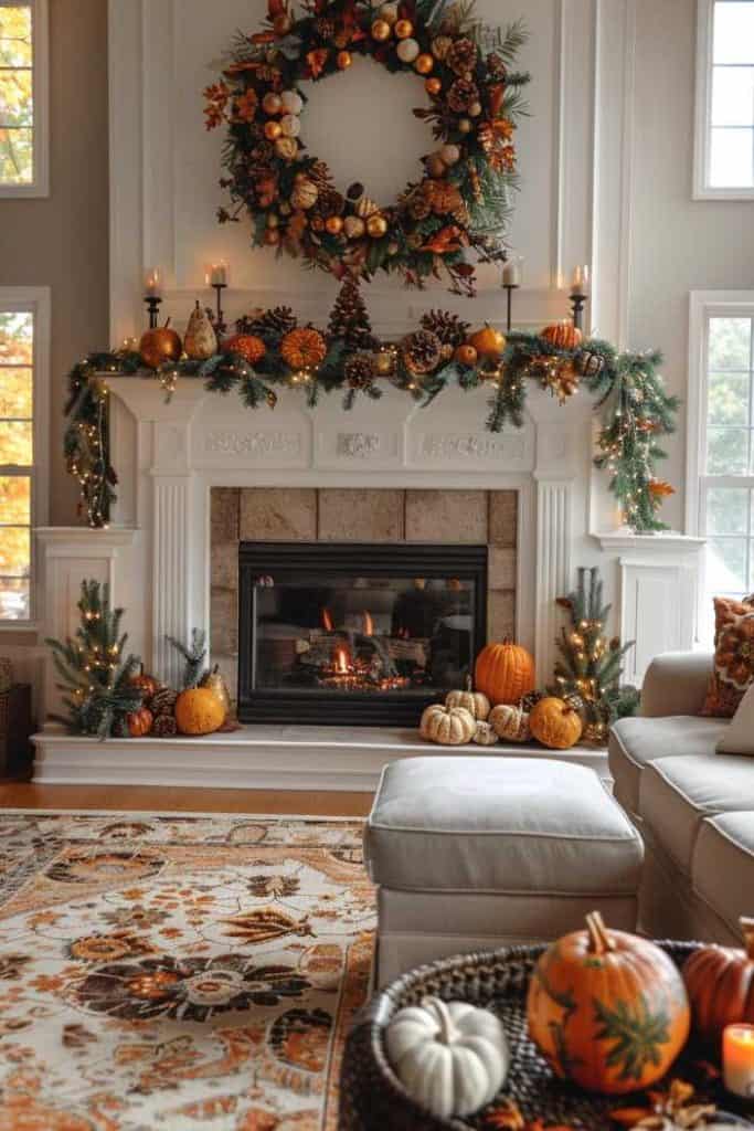 Gilded Gourds & Pinecones