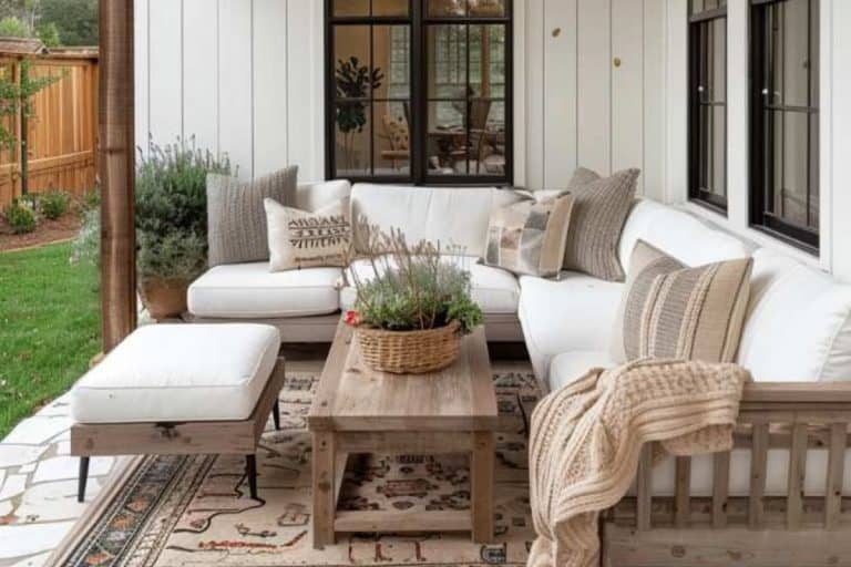 55 Farmhouse Patio Ideas for Charming and Rustic Style
