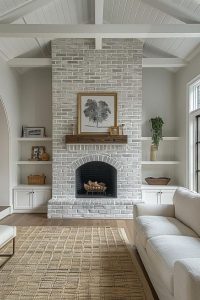 40 Chic Gray Brick Fireplace Ideas For A Cozy Home Gray Brick Fireplace Ideas 15 200x300