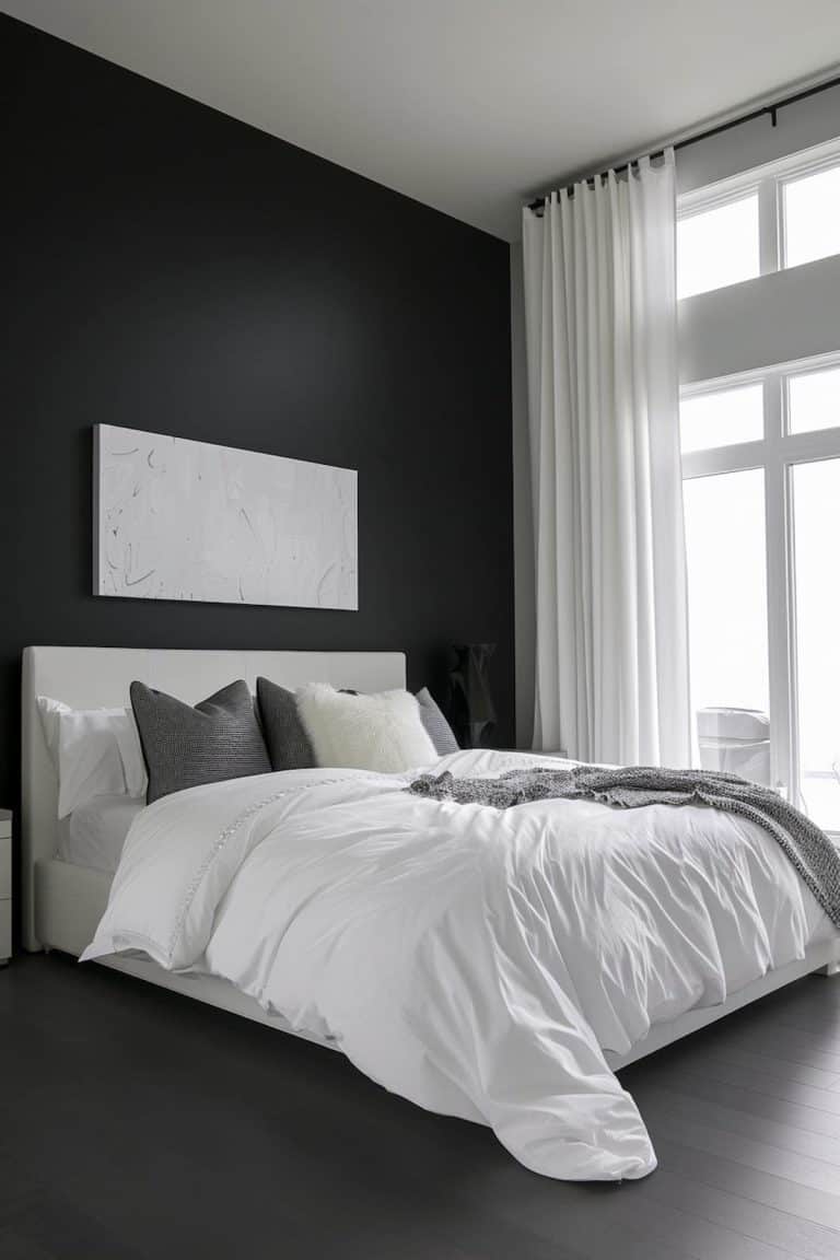 Elegant Black and White Wall Bedroom Design for Modern Living