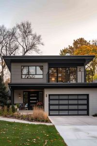 39 Gorgeous Gray Houses With Black Trim
