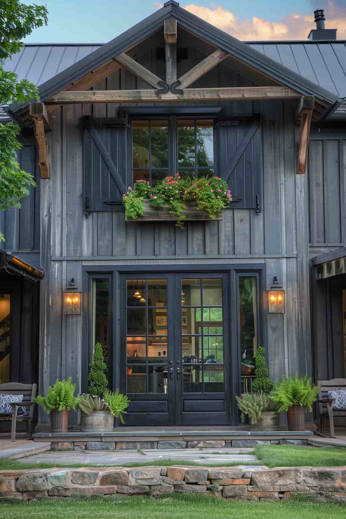 39 Gorgeous Gray Houses With Black Trim