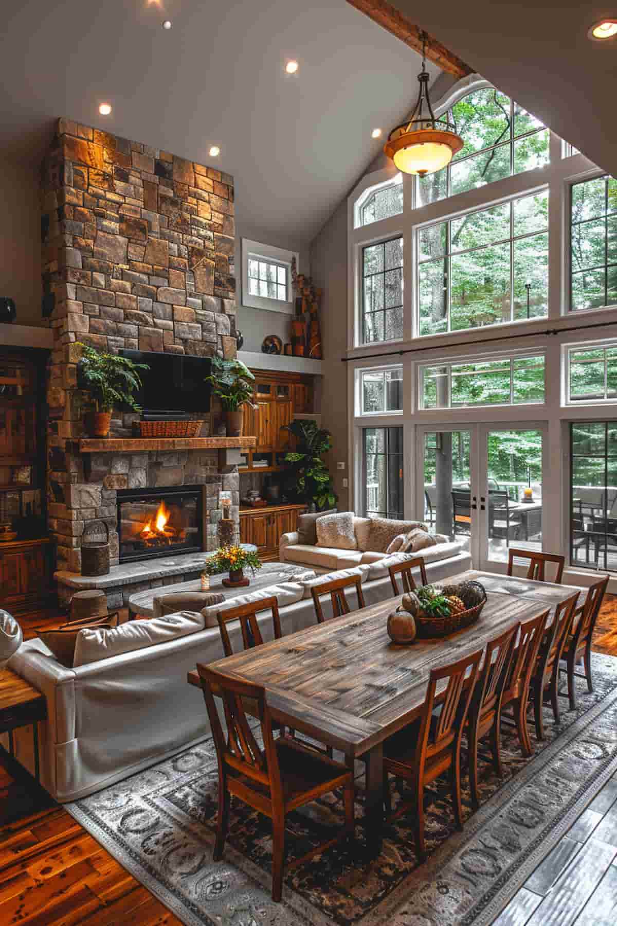 Living Dining Room Combo with Fireplace: Space-Saving Design Ideas