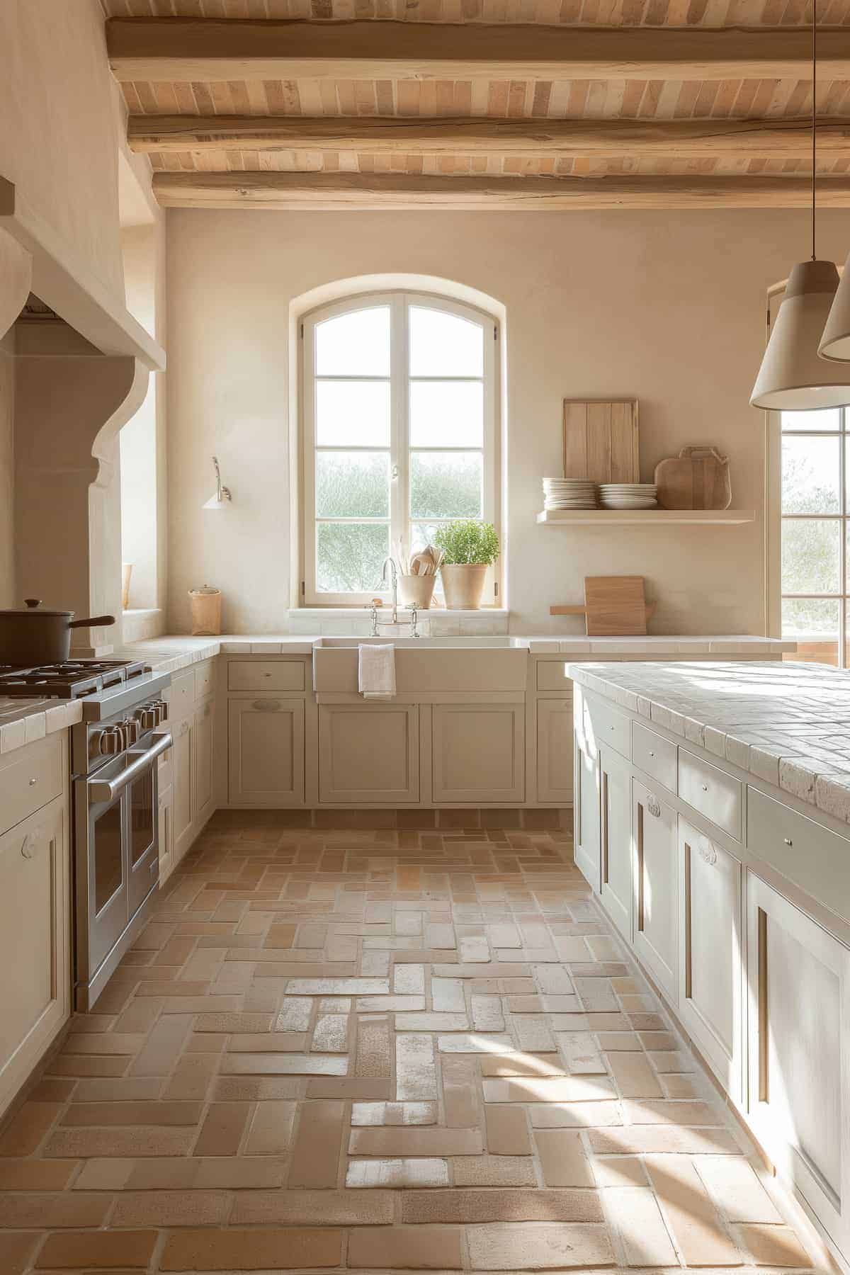 24 Brick Floor Kitchen Ideas for a Home With Timeless Style