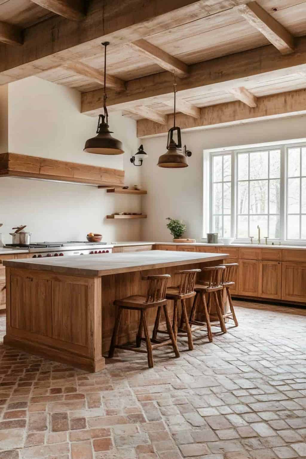 24 Brick Floor Kitchen Ideas for a Home With Timeless Style