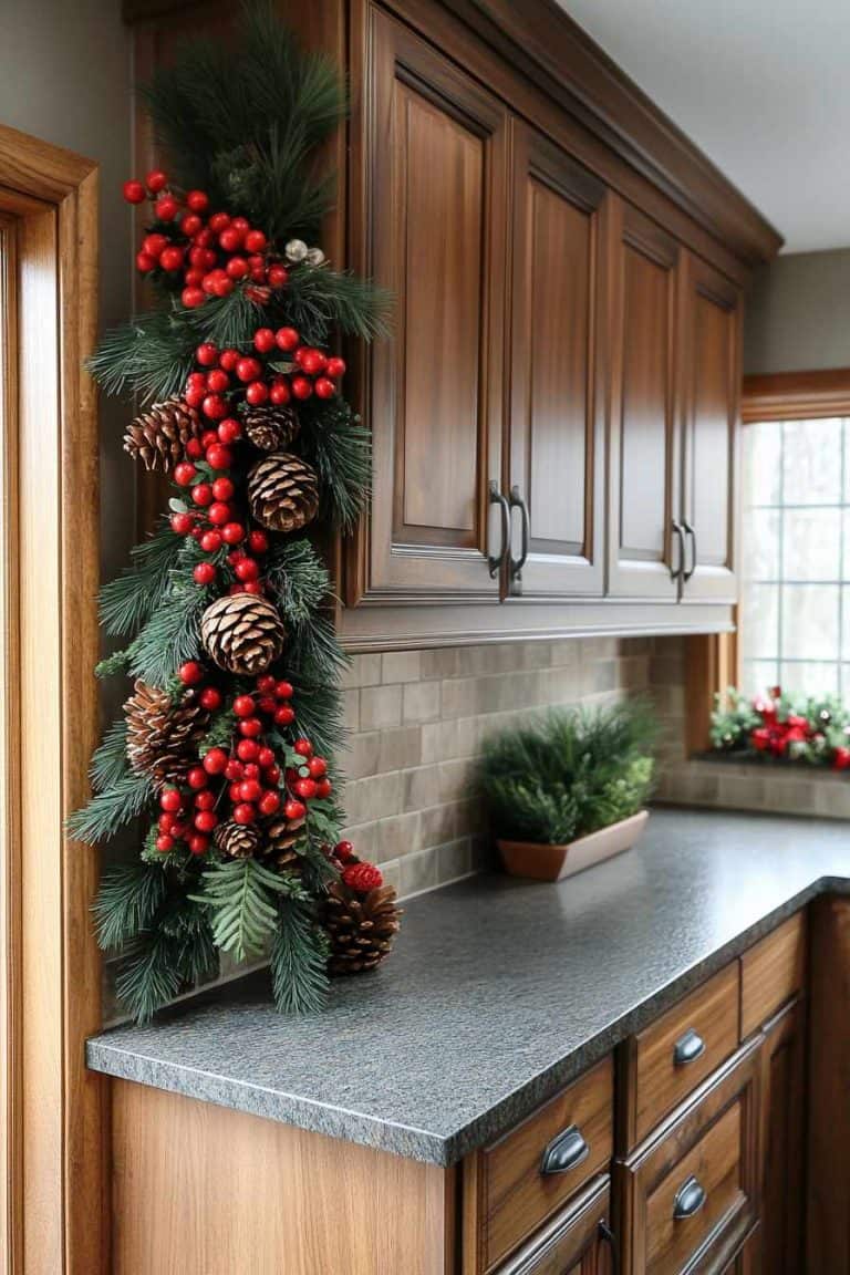 29 Ways To Decorate Kitchen Cabinets for a Festive Christmas