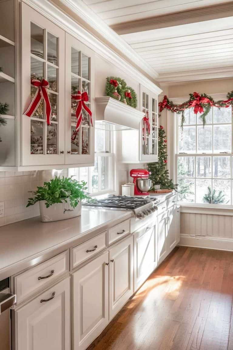 29 Ways To Decorate Kitchen Cabinets for a Festive Christmas