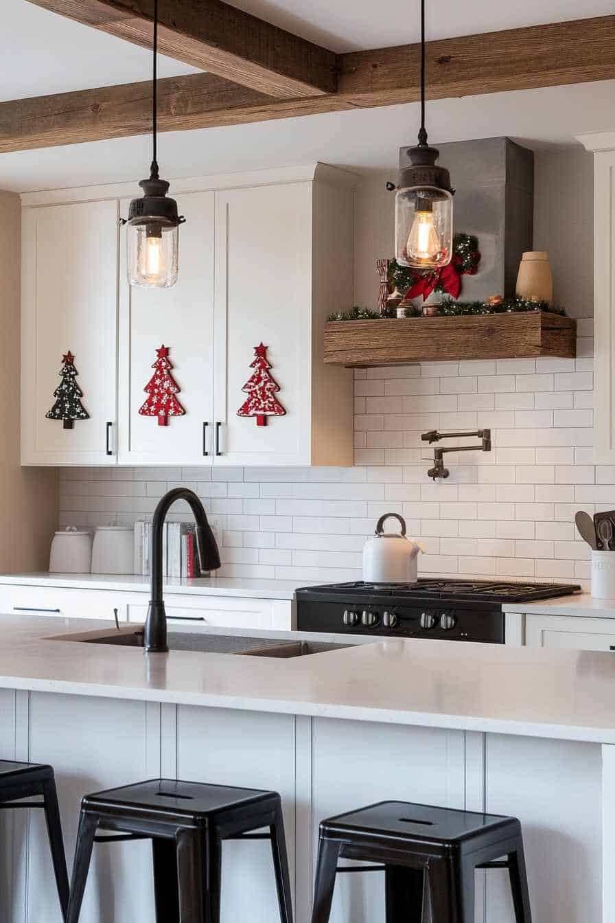 29 Ways To Decorate Kitchen Cabinets for a Festive Christmas