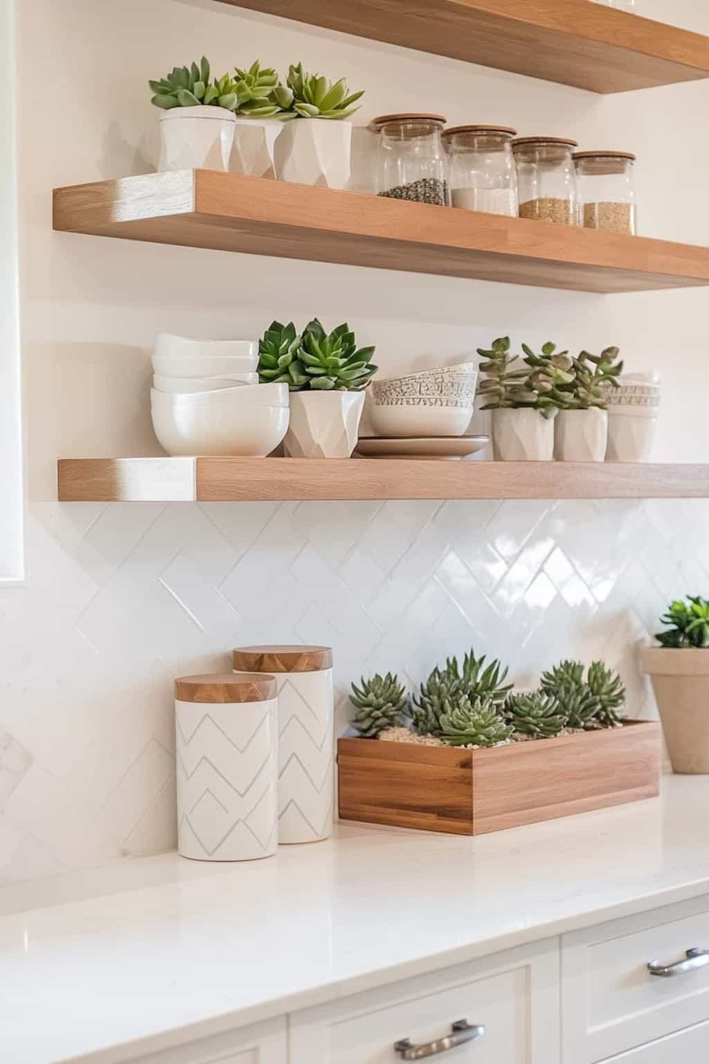 40 Ways To Decorate Your Kitchen Shelves: Aesthetic + Function