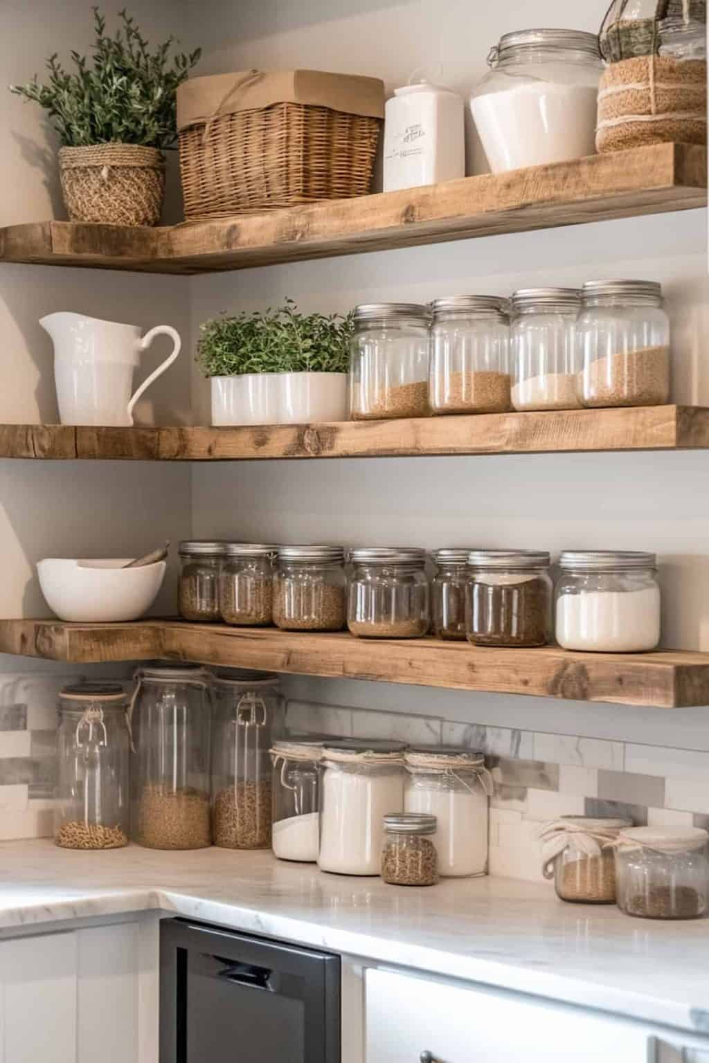 40 Ways To Decorate Your Kitchen Shelves: Aesthetic + Function