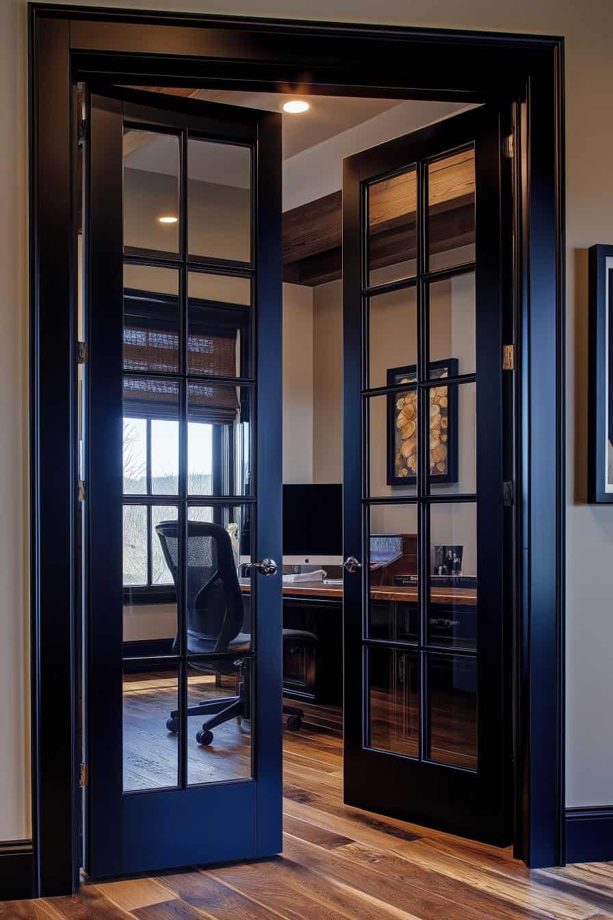 View of 30 Farmhouse Black Interior Doors To Elevate Your Home With Elegance