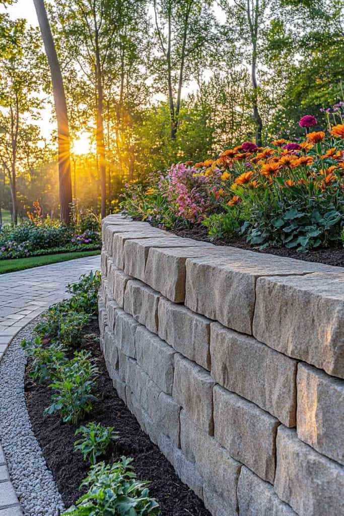 Natural Stone Retaining Wall