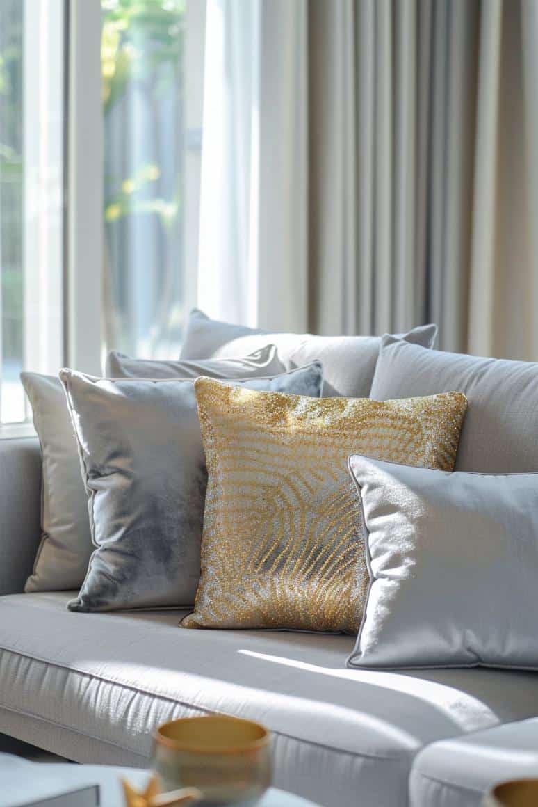 Grey And Gold Pillows
