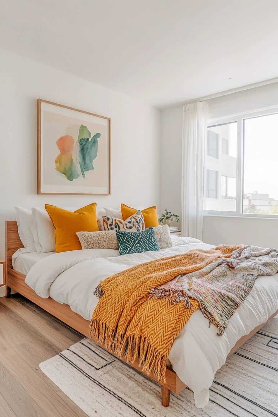 Snapshot of Light-Colored Scandinavian Bedroom Ideas With Pops Of Color