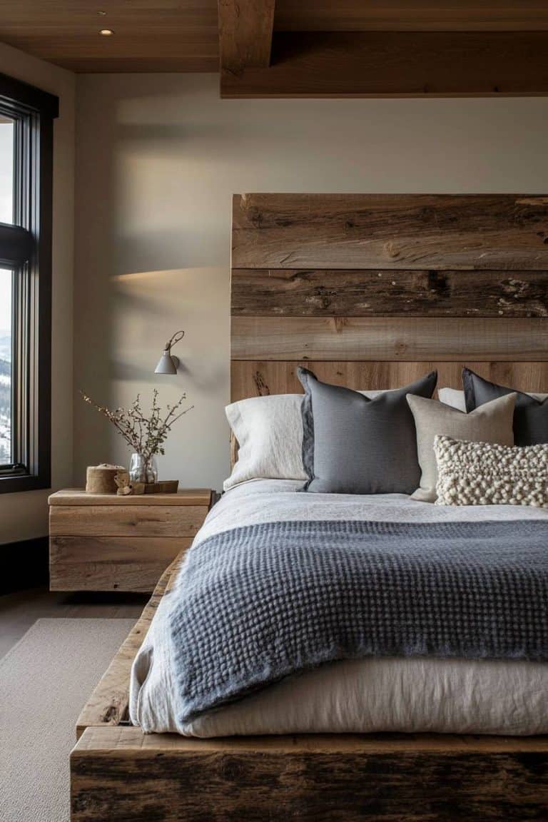 Scandinavian Bedroom Decor With Reclaimed Wood Accents