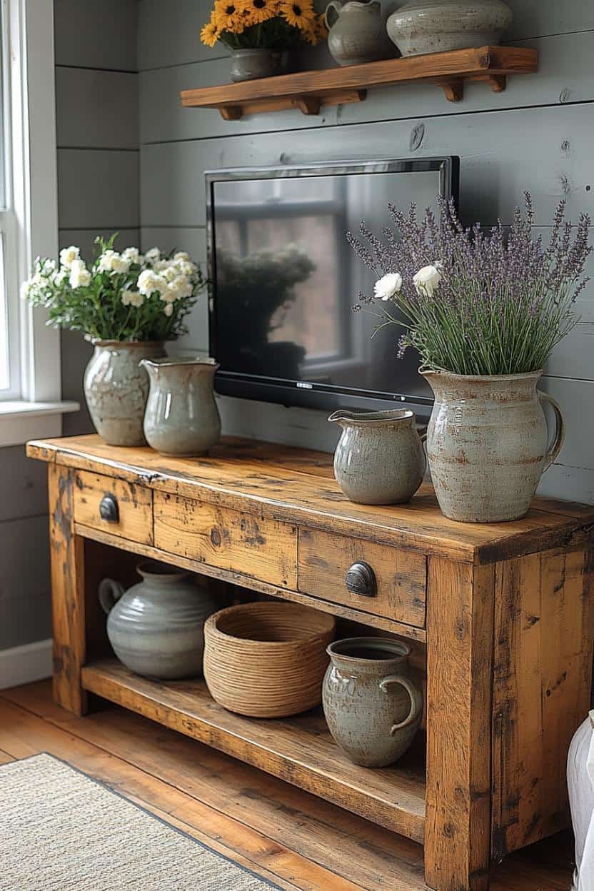 30 Farmhouse TV Stand Decor Ideas To Elevate Your Living Room