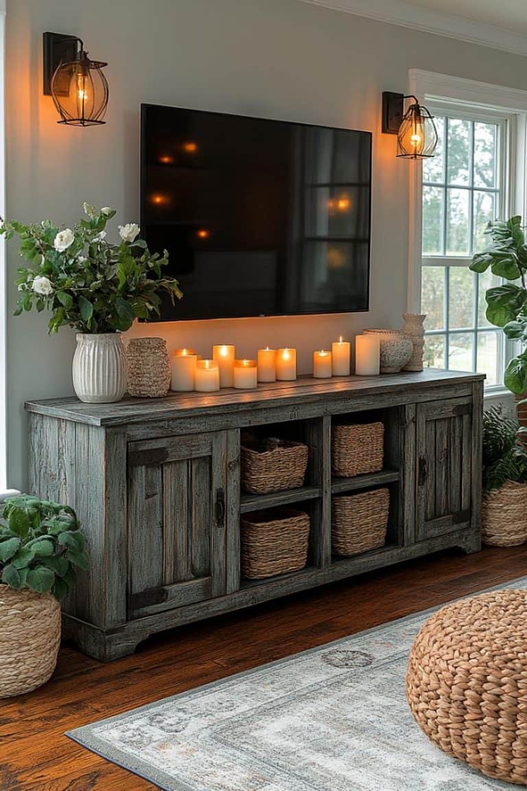 30 Farmhouse TV Stand Decor Ideas To Elevate Your Living Room