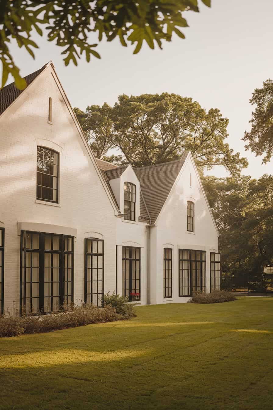 45 White House With Black Windows Ideas for Curb Appeal