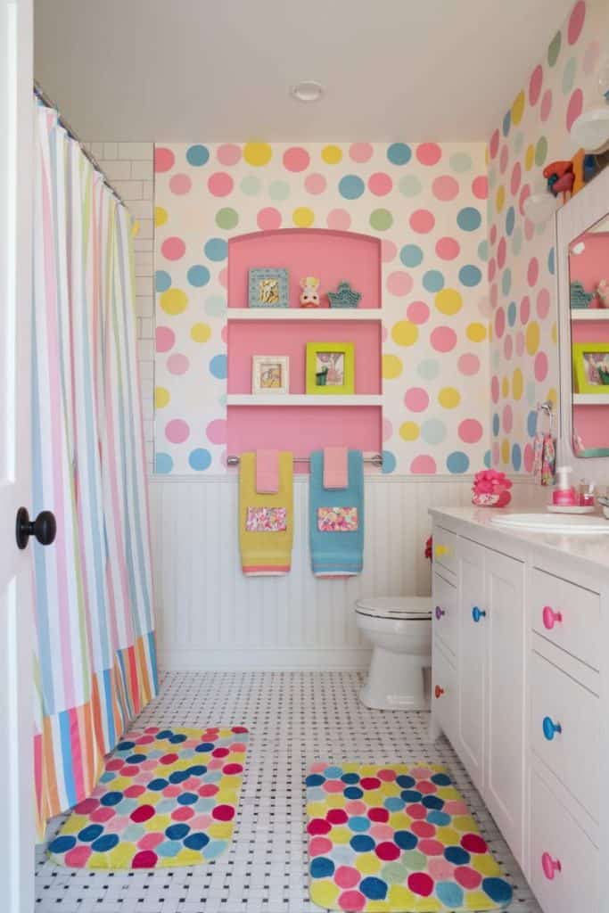 Polka Dot Wallpaper Bathroom Ideas Design Tips Expert Advice