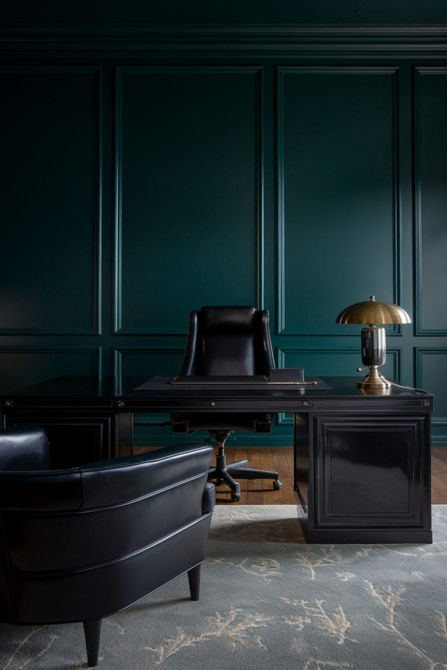 34 Sophisticated Dark Office Ideas To Transform Your Workspace