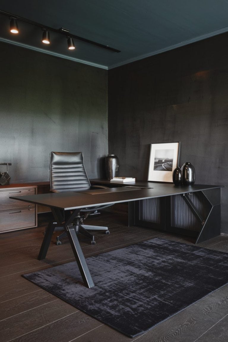 34 Sophisticated Dark Office Ideas To Transform Your Workspace