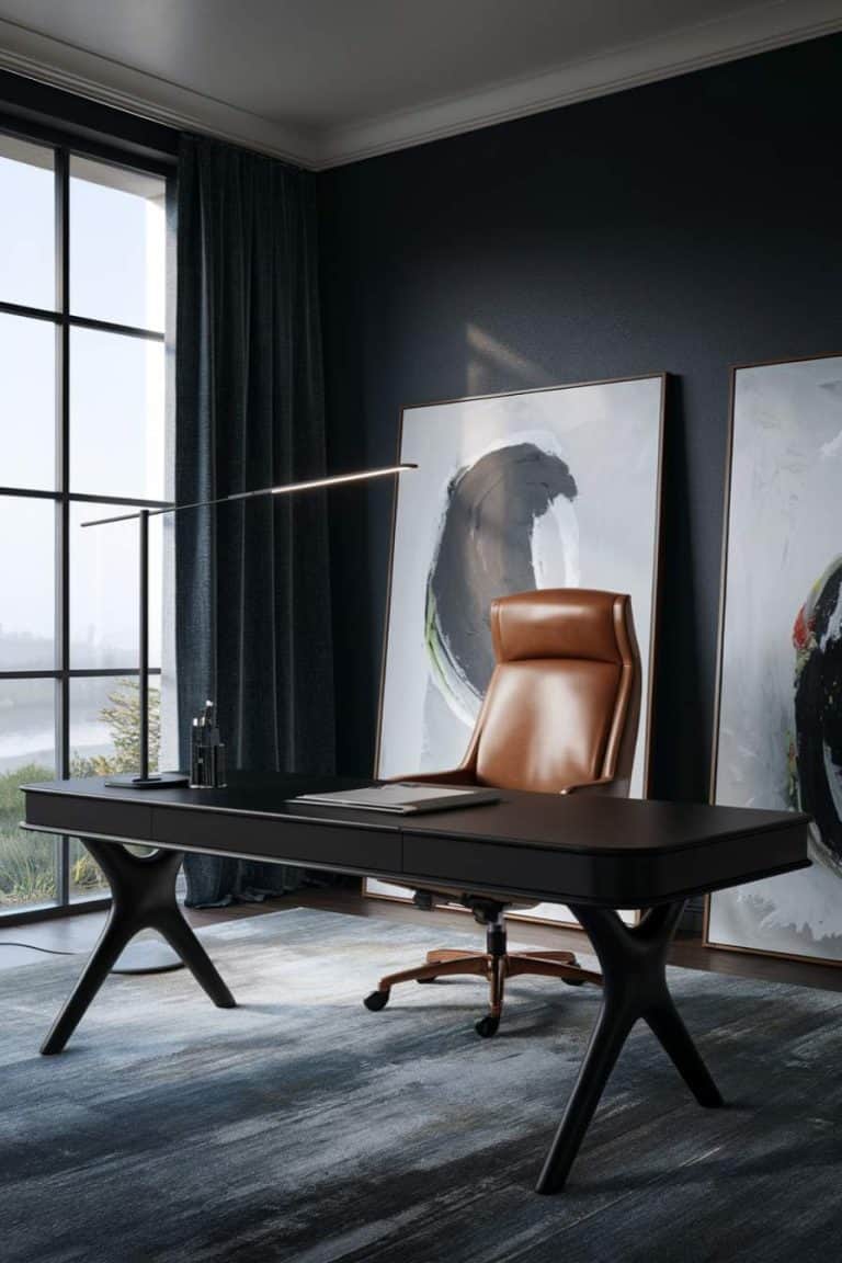 28 Moody Home Office Ideas for a Luxe and Dramatic Workspace