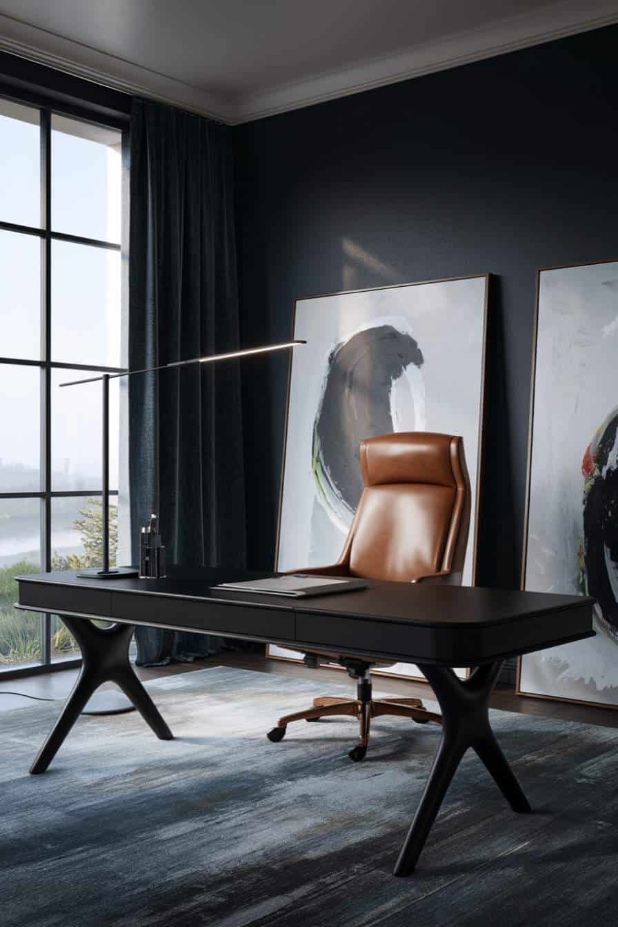 28 Moody Home Office Ideas for a Luxe and Dramatic Workspace