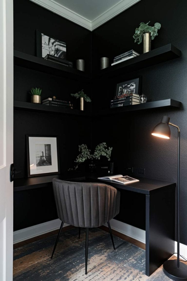 28 Moody Home Office Ideas for a Luxe and Dramatic Workspace