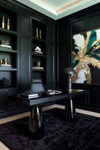 28 Moody Home Office Ideas for a Luxe and Dramatic Workspace