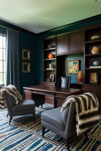28 Moody Home Office Ideas for a Luxe and Dramatic Workspace