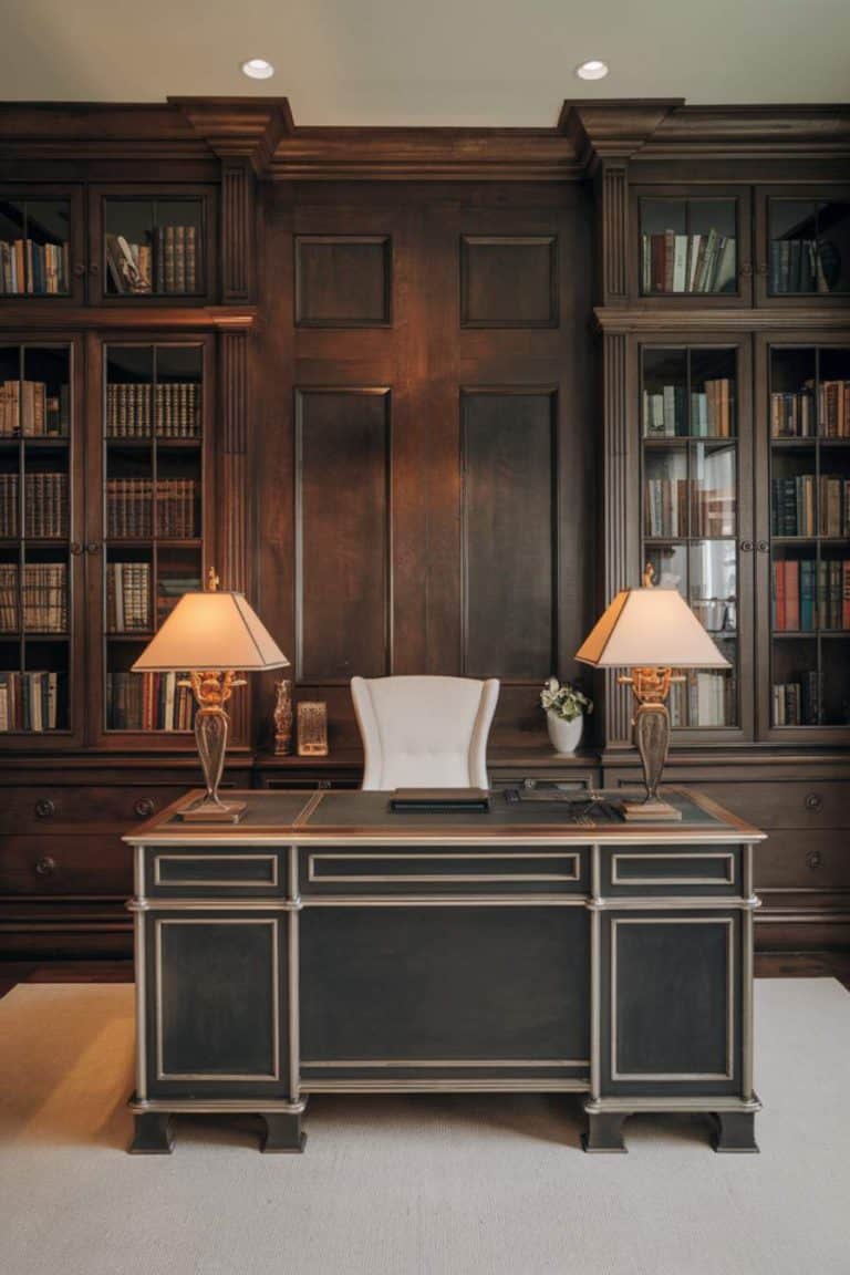28 Moody Home Office Ideas for a Luxe and Dramatic Workspace