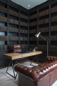 28 Moody Home Office Ideas for a Luxe and Dramatic Workspace