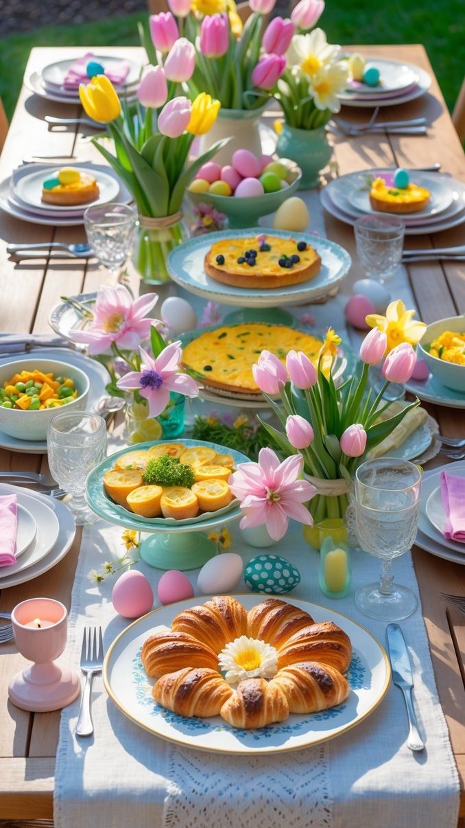 25 Easter Brunch Tablescape Ideas: Soft Pastels, Seasonal Decor