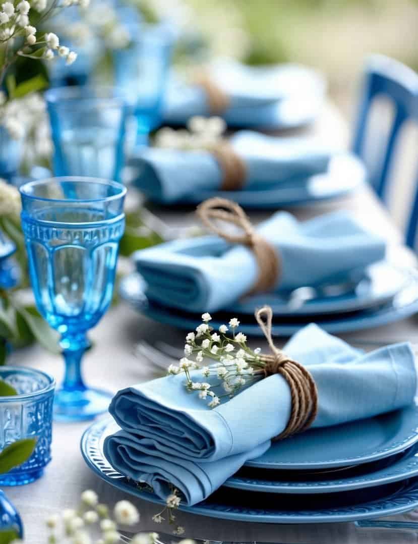 36 Blue Tablescape Ideas for Cool, Serene Celebrations