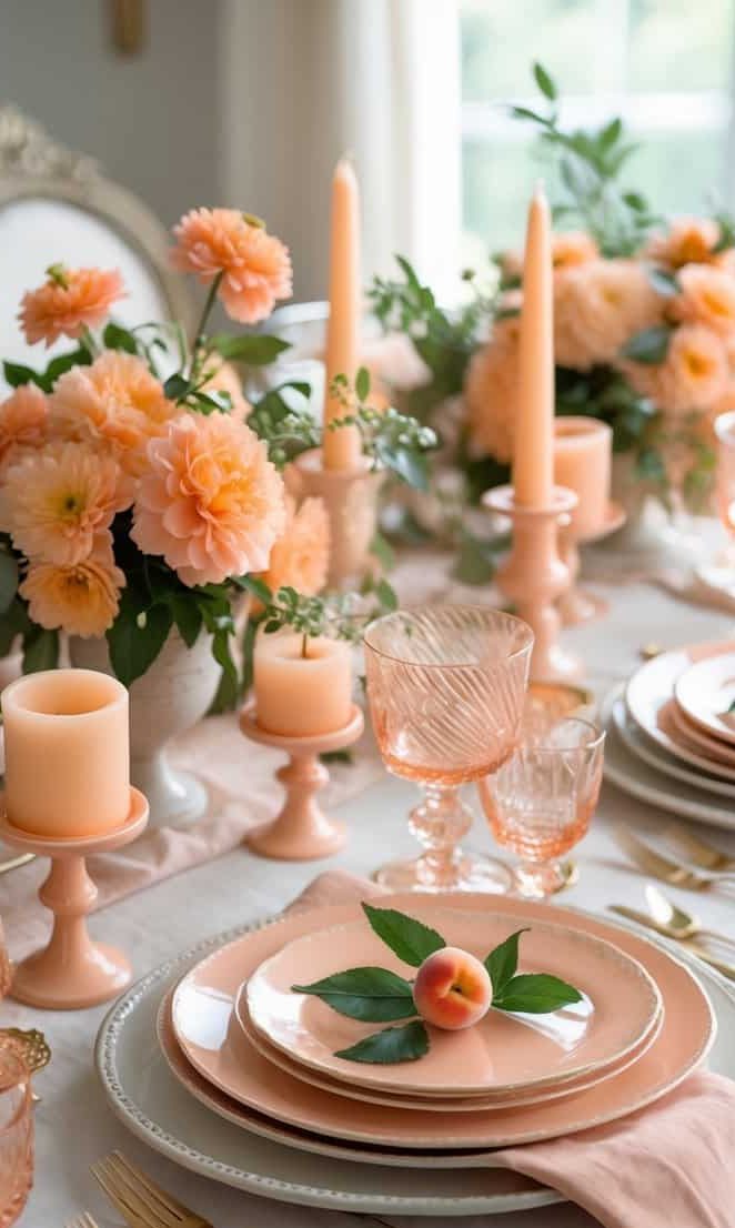 26 Peach Tablescape Ideas: Soft Spring to Summer Styling